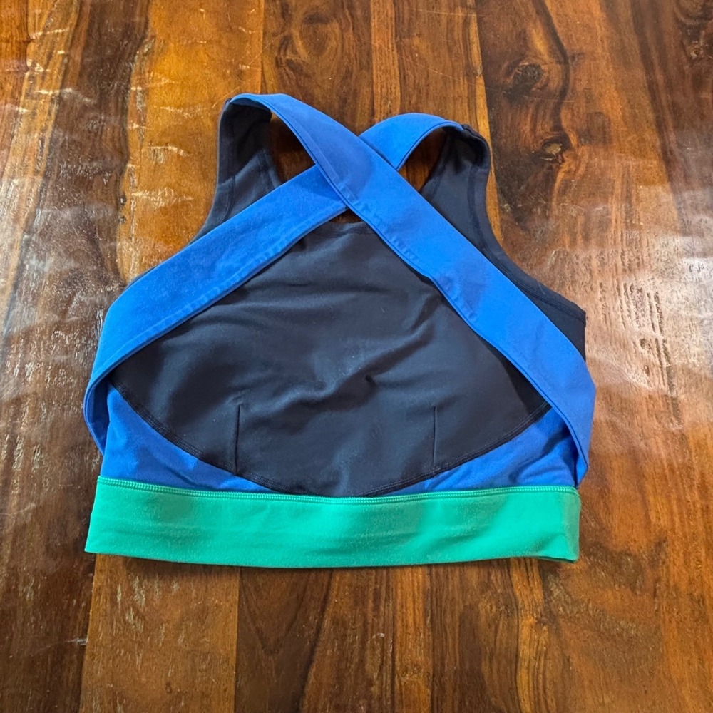 Summersalt Blue and Green Cross-Back sports Bra